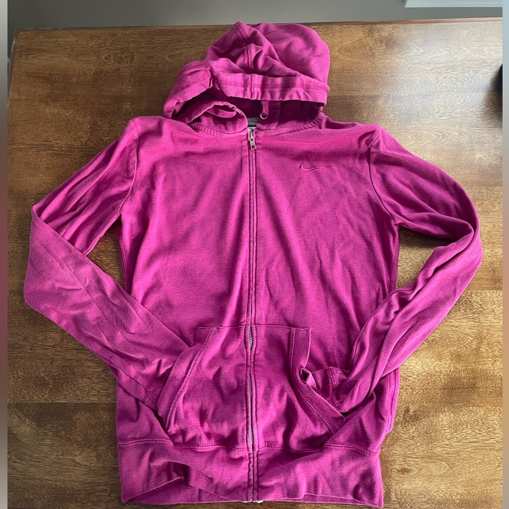 Pink Nike Hooded Zip Sweatshirt